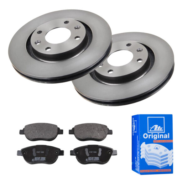 ATE Bremsesæt, skivebremser 142021804 foraksel ventileret 266mm 22mm for PEUGEOT CITROËN VAUXHALL OPEL