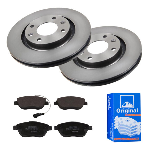 ATE Bremsesæt, skivebremser 142021805 foraksel ventileret 266mm 22mm for PEUGEOT CITROËN OPEL FIAT