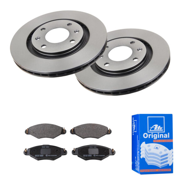 ATE Bremsesæt, skivebremser 142022022 foraksel ventileret 266mm 20mm for PEUGEOT CITROËN