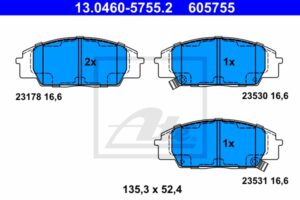 ATE Bremsesæt, skivebremser 142022067 foraksel ventileret 262mm 21mm for HONDA ROVER