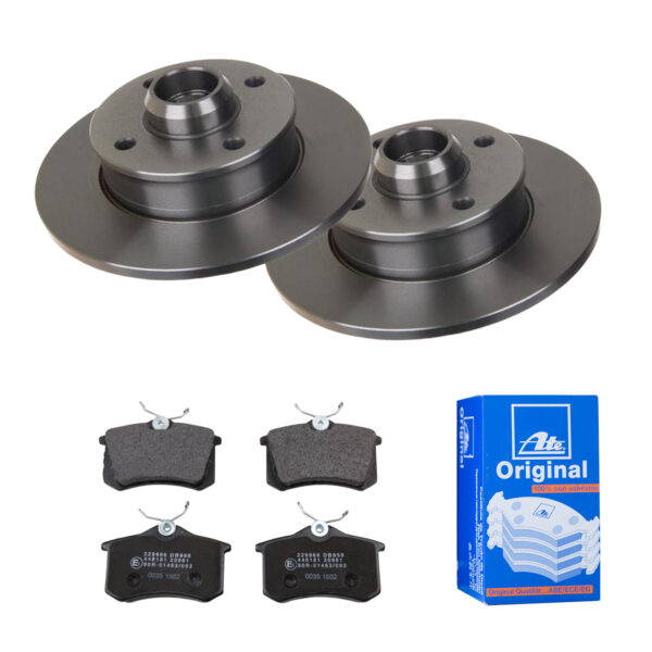 ATE Bremsesæt, skivebremser 142022124 bagaksel fuld 226mm 10mm for VAG SEAT SKODA