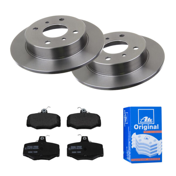 ATE Bremsesæt, skivebremser 142022200 bagaksel fuld 258mm 10mm for NISSAN
