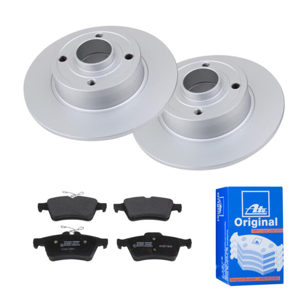 ATE Bremsesæt, skivebremser 142022219 bagaksel fuld 240mm 8mm for RENAULT NISSAN