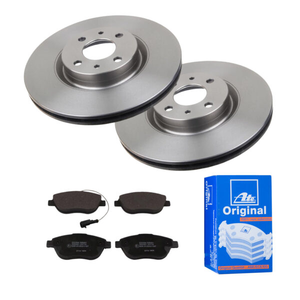ATE Bremsesæt, skivebremser 142022312 foraksel ventileret 284mm 22mm for PEUGEOT CITROËN FIAT