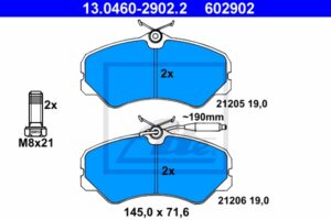 ATE Bremsesæt, skivebremser 142022838 foraksel fuld 290mm 16mm for PEUGEOT CITROËN FIAT