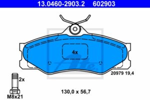 ATE Bremsesæt, skivebremser 142042057 foraksel fuld 258mm 16mm for VAG