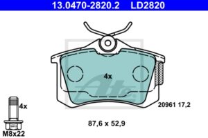 ATE Bremsesæt, skivebremser 142042635 bagaksel fuld 230mm 9mm for PEUGEOT CITROËN SKODA VAG SEAT