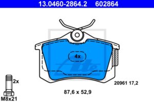 ATE Bremsesæt, skivebremser 142042638 bagaksel fuld 230mm 9mm for VAG SKODA SEAT
