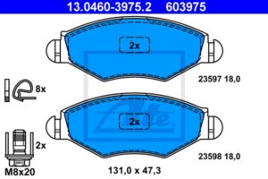 ATE Bremsesæt, skivebremser 142042824 foraksel ventileret 266mm 20mm for PEUGEOT CITROËN