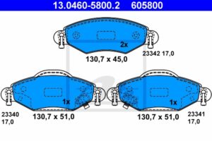 ATE Bremsesæt, skivebremser 142042854 foraksel ventileret 255mm 20mm for TOYOTA