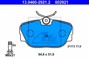 ATE Bremsesæt, skivebremser 142042863 foraksel ventileret 260mm 22mm for BMW