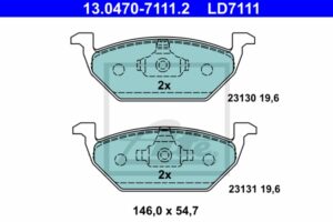 ATE Bremsesæt, skivebremser 142042868 foraksel ventileret 280mm 22mm for SEAT VAG SKODA
