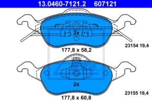 ATE Bremsesæt, skivebremser 142042898 foraksel ventileret 258mm 22mm for FORD