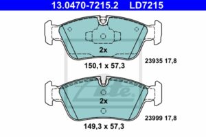ATE Bremsesæt, skivebremser 142042909 foraksel ventileret 292mm 22mm for BMW
