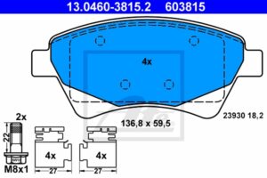 ATE Bremsesæt, skivebremser 142042920 foraksel ventileret 280mm 24mm for RENAULT