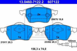ATE Bremsesæt, skivebremser 142042982 foraksel ventileret 310mm 25mm for VAG SEAT SKODA