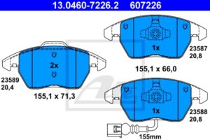 ATE Bremsesæt, skivebremser 142043019 foraksel ventileret 312mm 25mm for SEAT VAG