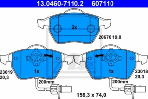 ATE Bremsesæt, skivebremser 142043032 foraksel ventileret 312mm 25mm for VAG SKODA