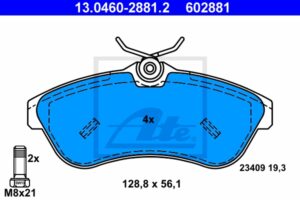 ATE Bremsesæt, skivebremser 142043054 foraksel ventileret 283mm 26mm for PEUGEOT CITROËN OPEL
