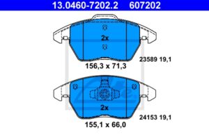 ATE Bremsesæt, skivebremser 142043055 foraksel ventileret 283mm 26mm for PEUGEOT CITROËN OPEL