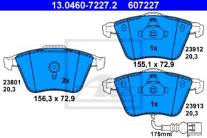 ATE Bremsesæt, skivebremser 142043094 foraksel ventileret 345mm 30mm for VAG