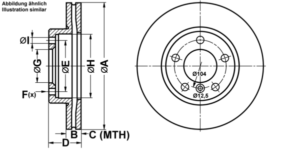 ATE Bremsesæt, skivebremser ijf1414od4 foraksel ventileret 294mm 22mm for MINI
