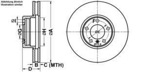 ATE Bremsesæt, skivebremser ijf1414on0 foraksel ventileret 324mm 29mm for BMW