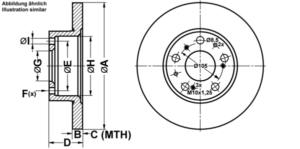 ATE Bremsesæt, skivebremser ijf1414r90 foraksel fuld 290mm 16mm for PEUGEOT FIAT CITROËN
