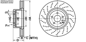 ATE Bremsesæt, skivebremser ijf1414vx2 foraksel perforeret/ventileret 360mm 36mm for MERCEDES-BENZ MAYBACH