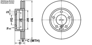 ATE Bremsesæt, skivebremser ijf1414zk6 foraksel ventileret 286mm 22mm for BMW