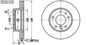 ATE Bremsesæt, skivebremser ijf1415152 foraksel ventileret 300mm 24mm for PEUGEOT CITROËN FIAT