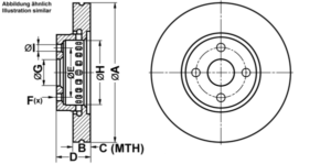 ATE Bremsesæt, skivebremser ijf14152x4 foraksel ventileret 275mm 25mm for TOYOTA
