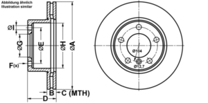 ATE Bremsesæt, skivebremser ijf1415360 foraksel ventileret 284mm 22mm for BMW MINI