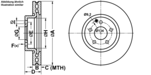 ATE Bremsesæt, skivebremser ijf1415dn4 foraksel ventileret 322mm 32mm for MERCEDES-BENZ MAYBACH