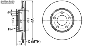 ATE Bremsesæt, skivebremser ijf1415jg6 foraksel ventileret 278mm 24mm for FORD MAZDA