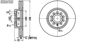 ATE Bremsesæt, skivebremser ijf14164z4 foraksel ventileret 312mm 25mm for SKODA VAG SEAT