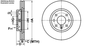 ATE Bremsesæt, skivebremser ijf1416872 foraksel ventileret 260mm 24mm for VAUXHALL OPEL