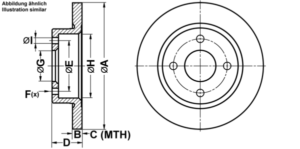ATE Bremsesæt, skivebremser ijf1416bu6 foraksel fuld 234mm 12mm for NISSAN