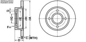ATE Bremsesæt, skivebremser ijf1416jm0 foraksel fuld 239mm 12mm for FORD MAZDA