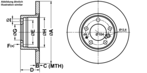 ATE Bremsesæt, skivebremser ijf1416mg2 foraksel fuld 302mm 12mm for BMW