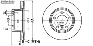 ATE Bremsesæt, skivebremser ijf1416x58 foraksel ventileret 292mm 22mm for BMW
