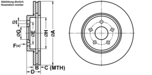 ATE Bremsesæt, skivebremser ijf14171q2 foraksel ventileret 300mm 23mm for FORD JAGUAR