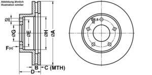 ATE Bremsesæt, skivebremser ijf14179h6 foraksel ventileret 300mm 32mm for PEUGEOT CITROËN FIAT