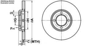 ATE Bremsesæt, skivebremser ijf1417tw4 foraksel fuld 247mm 12mm for FORD HYUNDAI