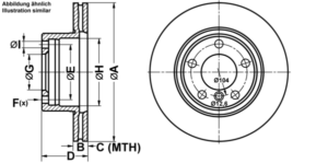 ATE Bremsesæt, skivebremser ijf14181c6 foraksel ventileret 296mm 22mm for BMW