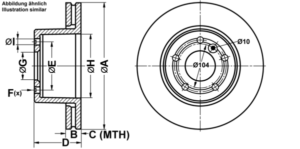 ATE Bremsesæt, skivebremser ijf1418958 foraksel ventileret 297mm 25mm for LAND ROVER