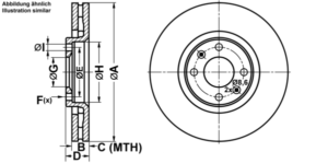 ATE Bremsesæt, skivebremser ijf1418b30 foraksel udvendig ventileret 302mm 26mm for CITROËN PEUGEOT