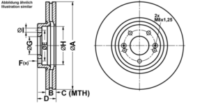 ATE Bremsesæt, skivebremser ijf1418fz8 foraksel ventileret 321mm 28mm for KIA HYUNDAI