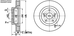 ATE Bremsesæt, skivebremser ijf1418if2 foraksel ventileret 296mm 28mm for TOYOTA LEXUS