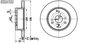 ATE Bremsesæt, skivebremser ijf14195b1 foraksel fuld 280mm 9mm for SMART